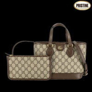 Gucci Ophidia GG Supreme Web Tote Bag Beige Tan